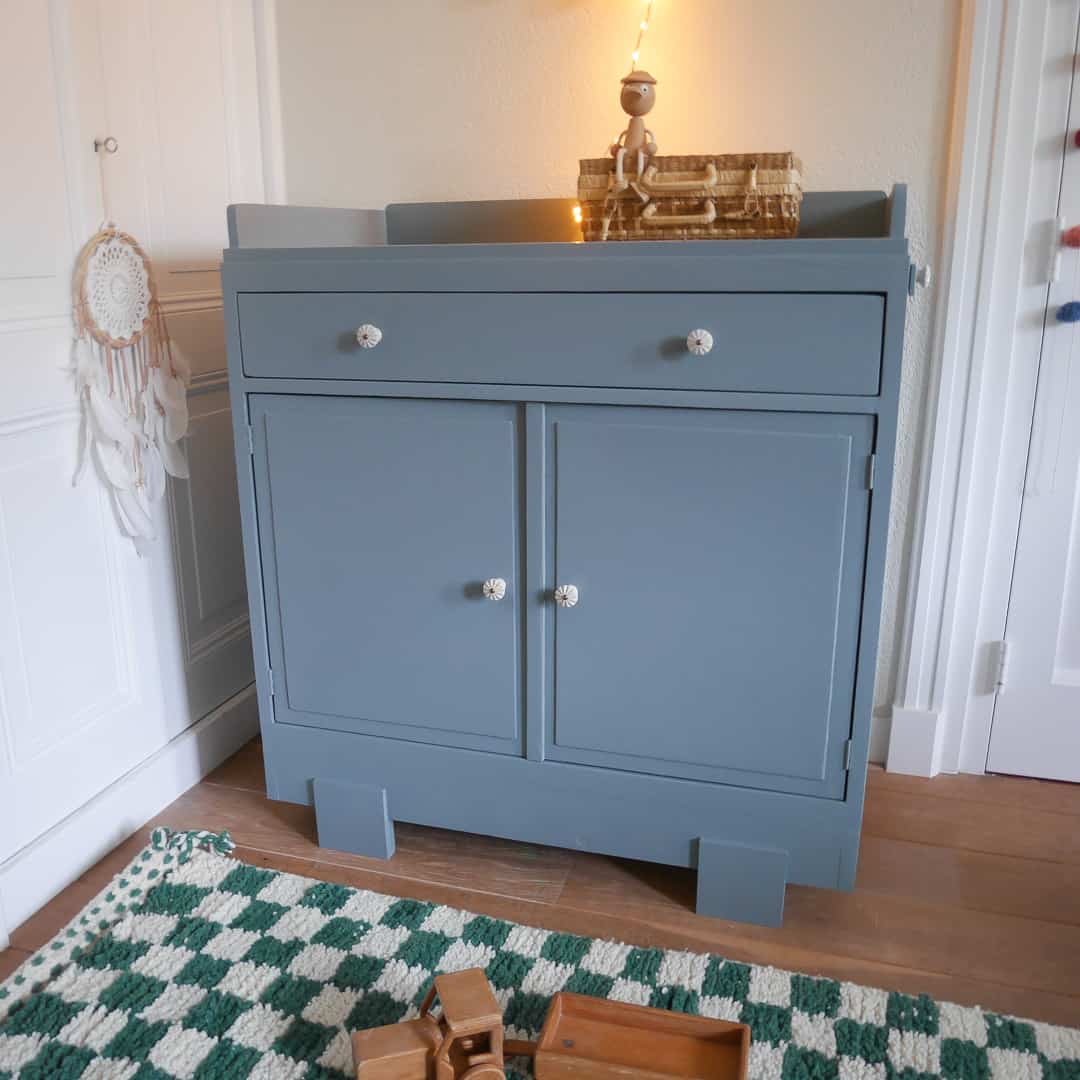 Coco & Bob - Vintage commode Donkerblauw grijs - Daan