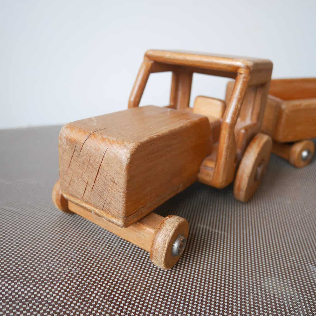 Coco & Bob - Houten vrachtwagen met aanhanger