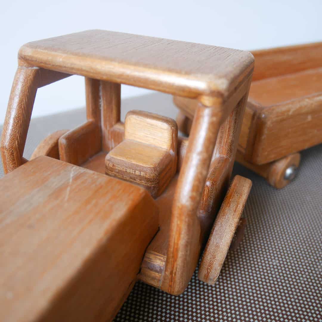 Coco & Bob - Houten vrachtwagen met aanhanger