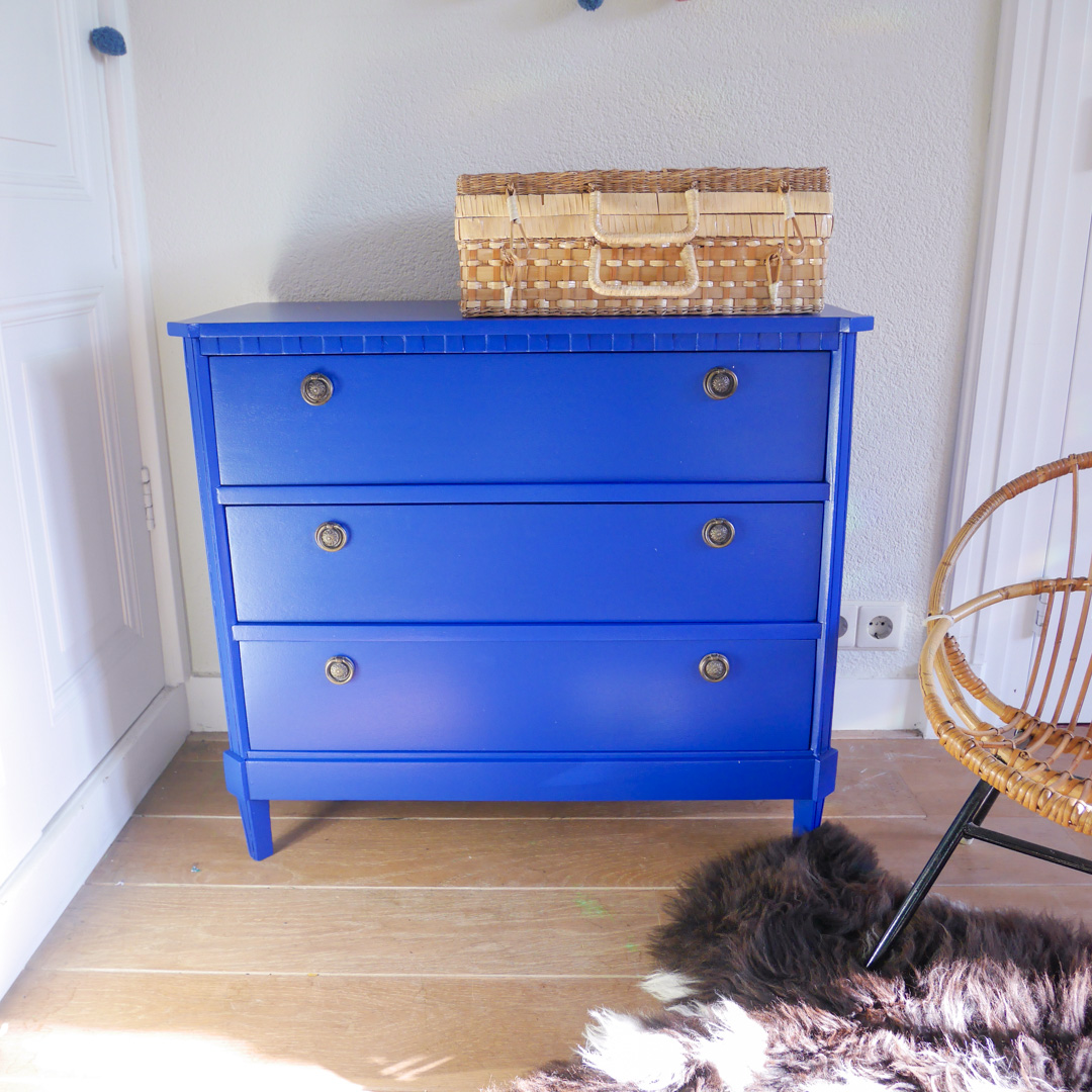 Coco & Bob - Melle - Vintage Ladekastje Cobaltblauw