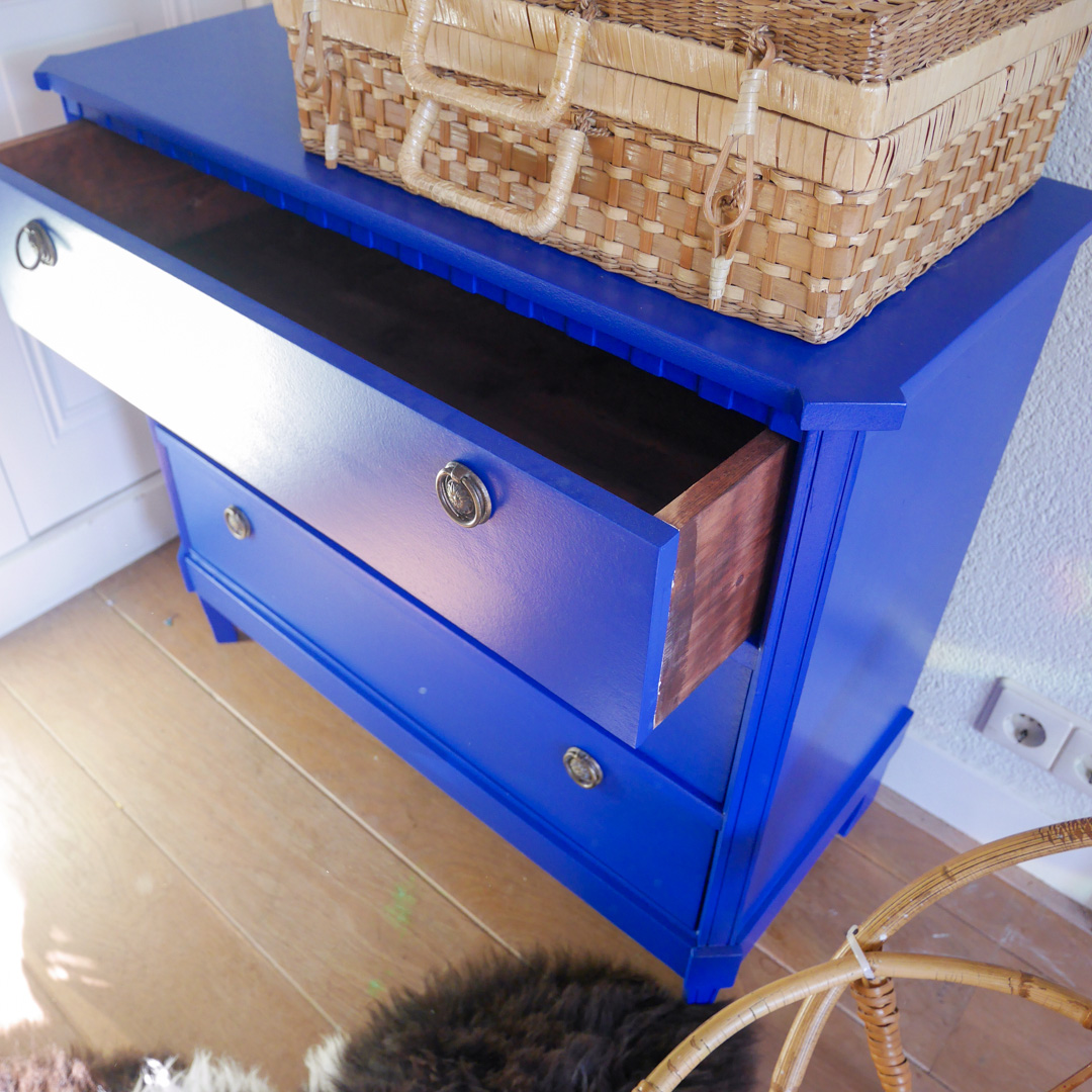 Coco & Bob - Melle - Vintage Ladekastje Cobaltblauw